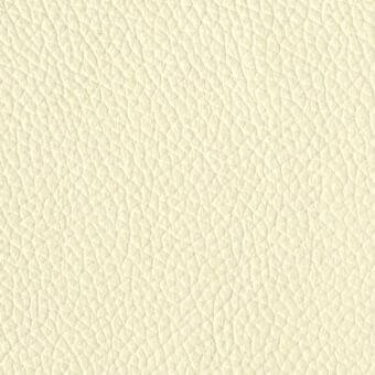 Cream leather texture displaying a repeating geometric polygon pattern, granular finish, matte surface, neutral tone, consistent swatch sample.